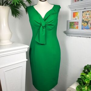 Oscar de la Renta Christmas Green with Tie Neckline Sleeveless sz 12 Medium